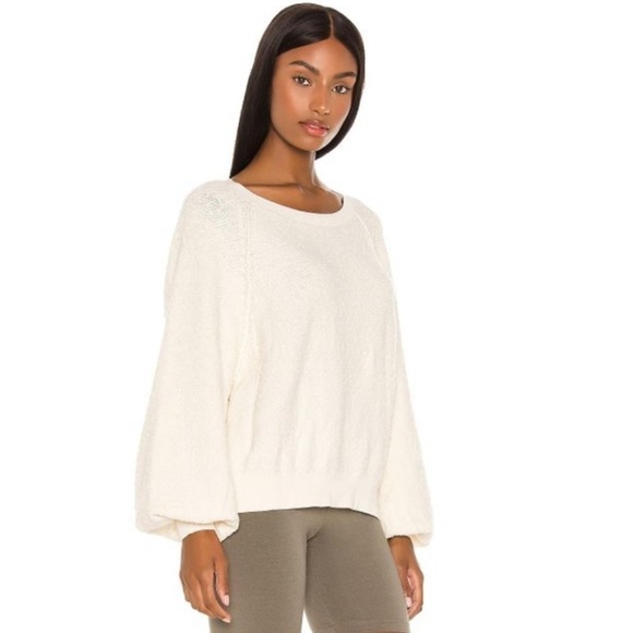 Free People Womens Found My Friend Pullover Sweater Cream - Picture 1 of 16